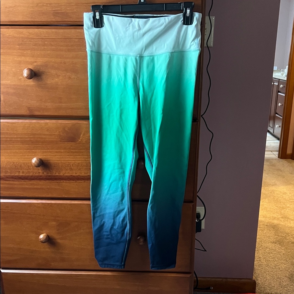 Athleta Gradient Blue Green Leggings